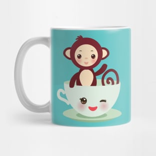 Cute Kawaii cup with brown monkey Mug